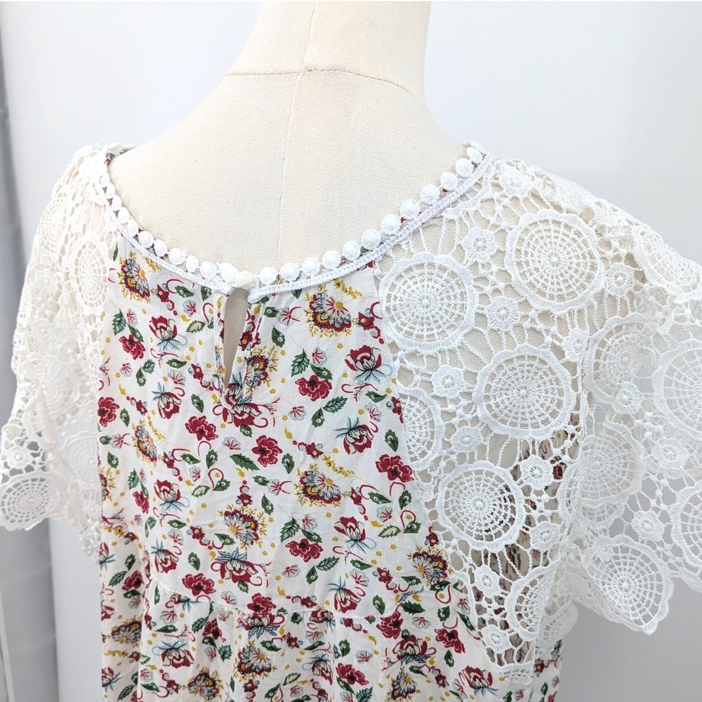 Cottagecore Lace Yoke Patchwork Tunic Romantic Bo… - image 10